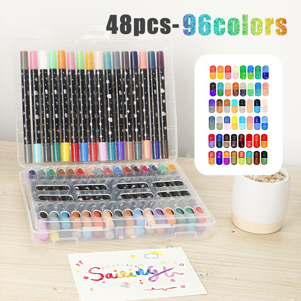 12-60 Pcs Double Tip Art Markers Vibrant Colors Quick-Drying For Painting Graffiti DIY Crafts Art Stationery School supplies.: Burgundy