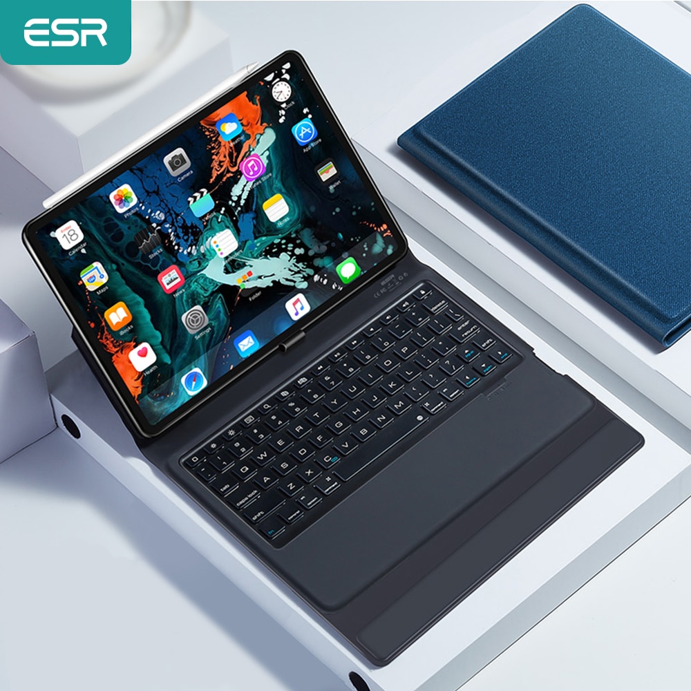 Esr Bluetooth Wireless Keyboard Case Voor Ipad 12.9 Inch Ipad Pro 12.9 ' Smart Pu Leather Volledige Folio Flip cover