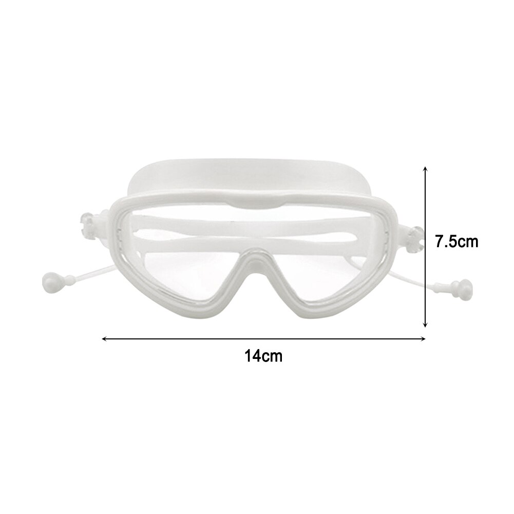 Lunettes de natation pour adultes et enfants, grand cadre, étanche, Anti-buée, HD, , équipement de Protection des yeux: White for Adults