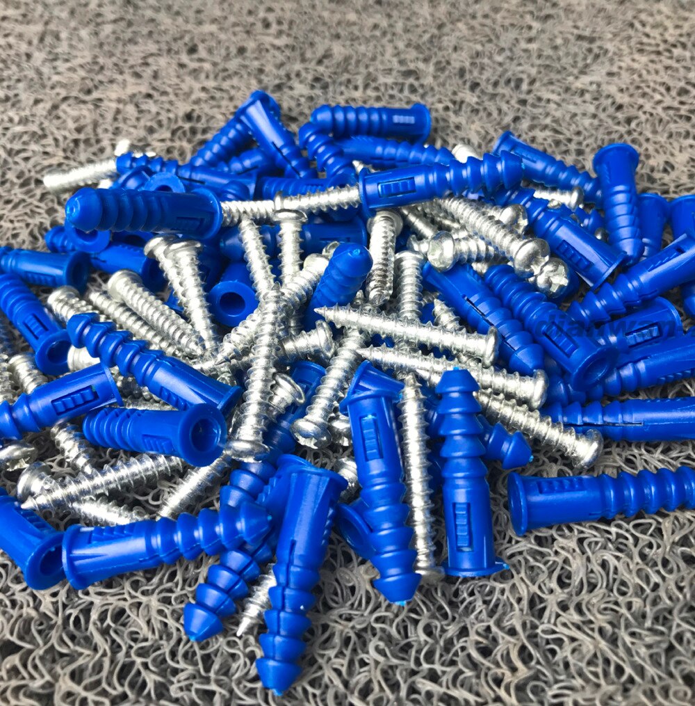 Plastexpansionsrör väggpluggar plastexpansion med skruvsats 6.4 x 30mm 50 st.