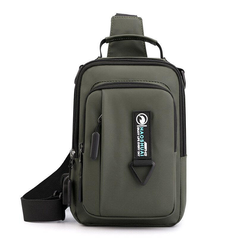 Casual Nylon Brief Mannen Borst Bag Multi-Functionele Outdoor Mannen Crossbody Tassen Waterdichte Schoudertassen Schooltas Portemonnees: 1100-10 Army Green