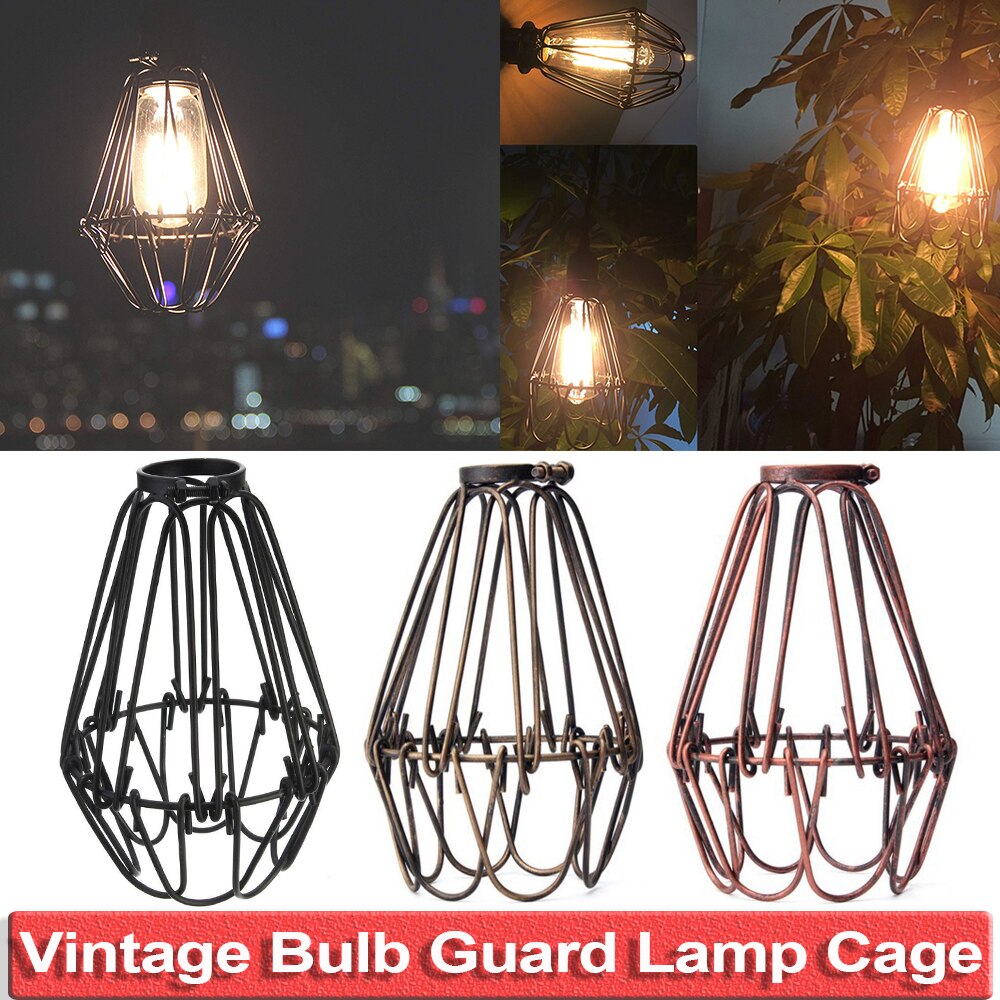Rustik industriell vintage stil hängande hängsmycke metalltråd bur justerbar armatur lampskydd glödlampa skydd lampbur  d25