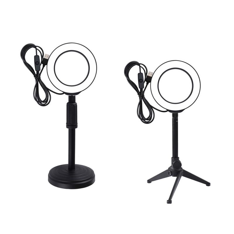 LED Selfie Fill Ring Light Dimmable Camera Phone Ring Lamp With Table Tripods For Makeup Video Live Studio Photography Accessory