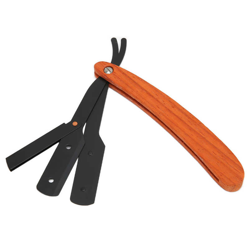 Straight Edge Razor Wood Razor 330° Rotation for Men Women for Beard Shaving for Hair Shaving