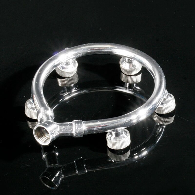 Rvs Fan Ring Met 5 Mondstuk Zetels Spuit Mist Fan Ring Water Sproeier Fijne Mist Ring Grandado