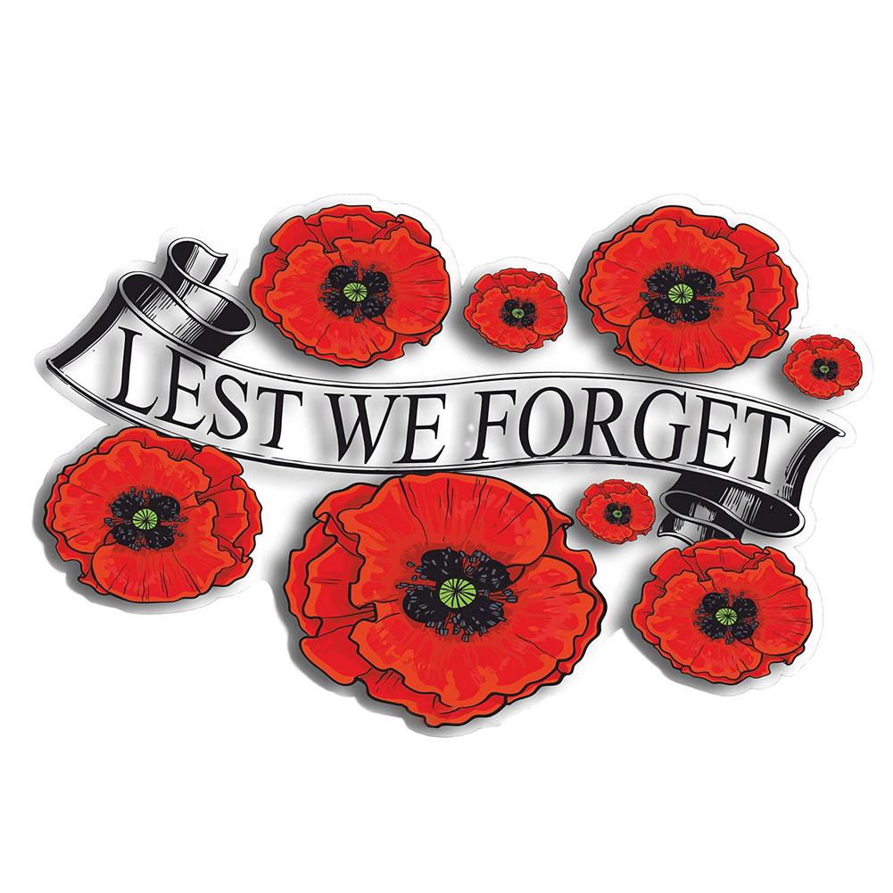 Poppy Flower Window Sticker VE DAY Waterproof Poppy Glass Decal