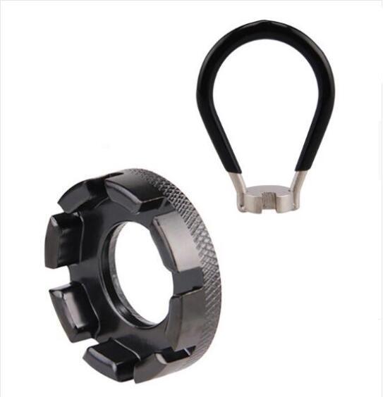 Steel Wire Wrench Spoke Tire Repair Tool Set Universal 8 Port Wheel Disassembly Chain Bike Maintenance Kit: black