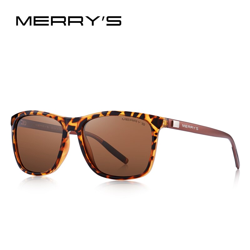 MERRYS gafas de sol de aluminio Retro Unisex polarizadas lentes Vintage gafas de sol para hombres/mujeres S8286: C10 Leopard