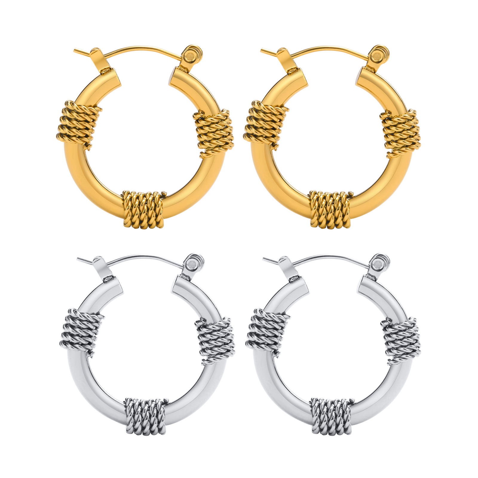 Mannen Hoop Earring, Roestvrij Staal Coil Wire Wrap Earing, Bali Hoepel Oorbellen Voor Mannen Vrouwen Sieraden.