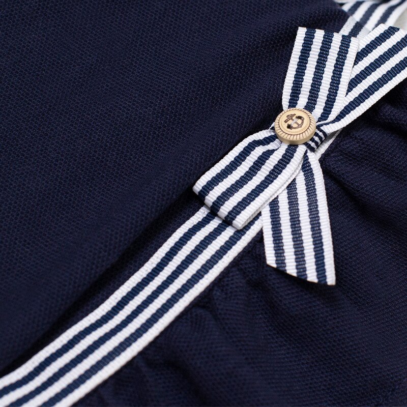 Marineblå stil kæledyr hundetøj bowknot marine kostume til små hunde kjole kæledyr sømand ensartet tøj sommer skjorte hvalpedragt