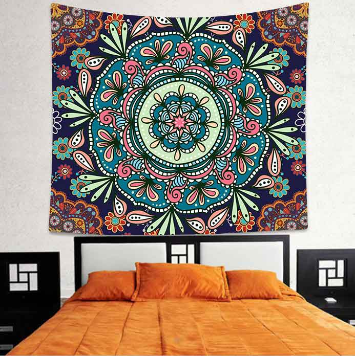 Simsant blomster tiger gobelin englevinger mandala kunst væghængende gobeliner til stue soveværelse hjem dorm indretning