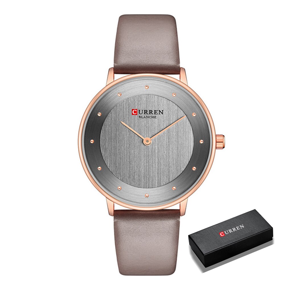 Mooie Vrouwen Quartz Horloges Slanke Mode Lederen Dames Polshorloge Reloj Mujer Curren Vrouwelijke Klok Voor Vrouwen: coffee box