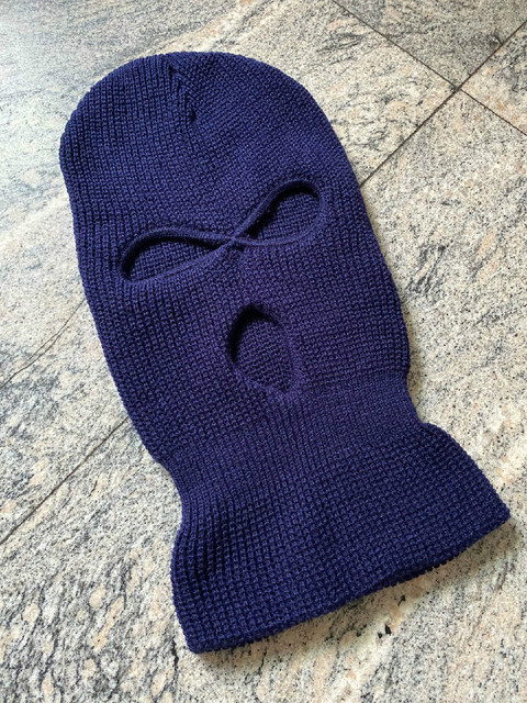 Ski Mask Knitted Face Cover Winter Balaclava Full Face Mask for Winter Outdoor Sports CS Winter Three 3 Hole Balaclava Knit Ha: Navy Blue