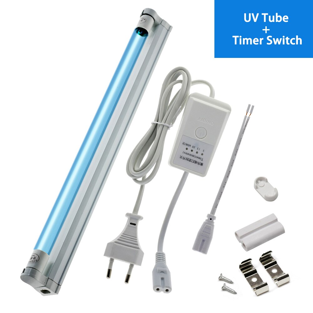 Uv Keimtötende Licht T5 / T8 Quarz Rohr 8W 15W UVC Sterilisator Töten Staub Milbe UV Bakterizide Lampe für Schlafzimmer Krankenhaus: Timer Switch / T8 Tube - 15W