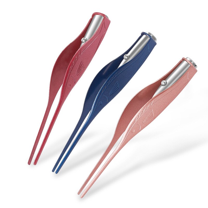 1pcs LED Flashlight Ear Pick Children Luminous Ear Spoon Ear Cleansing Tweezers No Irritation Swordfish Shape 3 Colors
