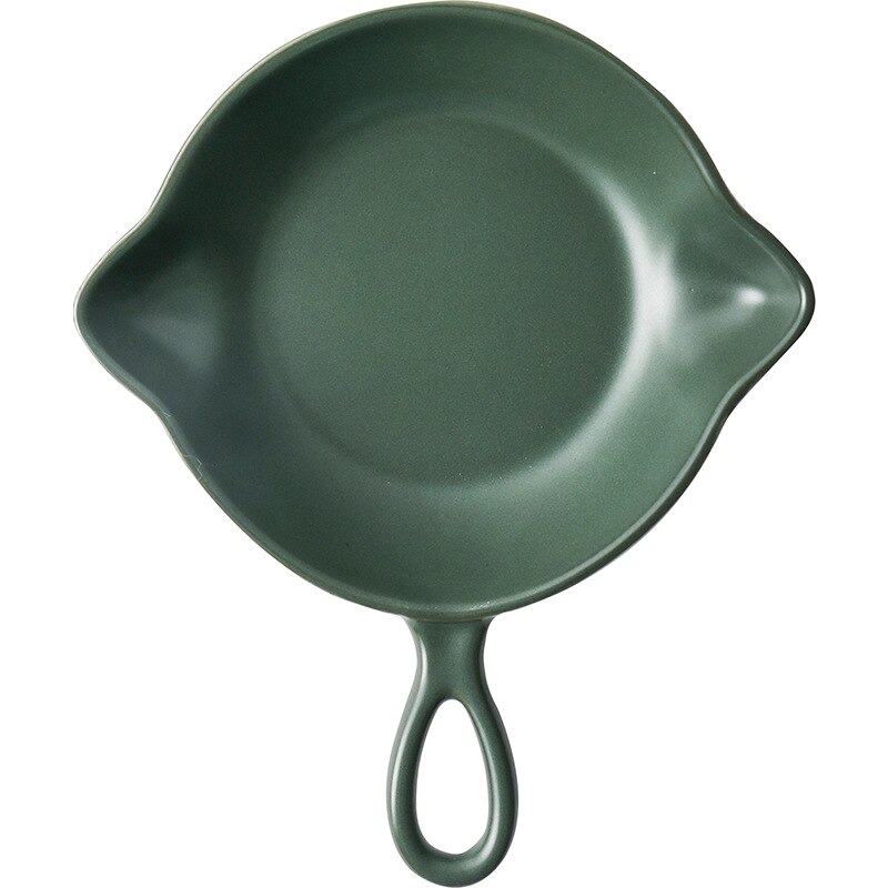 Bandeja de horneado en casa de estilo nórdico, japonés y coreano, con asa, bandeja para desayuno, bandeja para ensaladas, una sola oreja: Dark Green