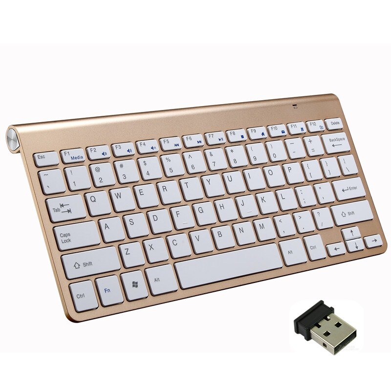 Senior 2.4 Ghz Draadloze USB Keyboard & Muis Combo Toetsenbord + USB Ontvanger Set Voor Macbook Laptop PC Windows XP /8/10 Desktop Muizen: Gold-A