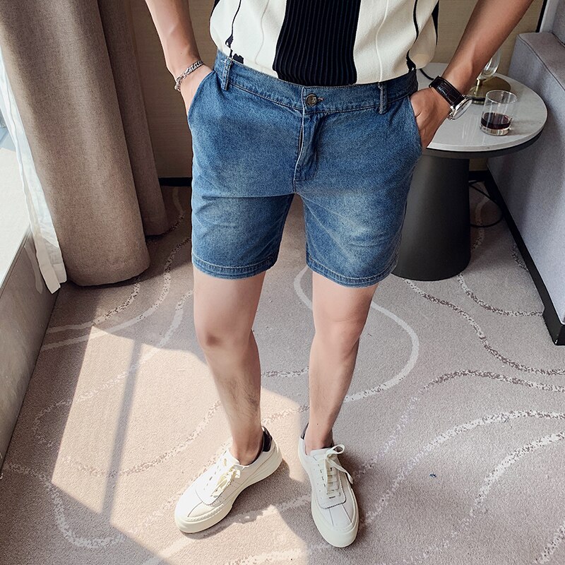 Sommer jeans shorts til mænd koreanske slim fit casual denim shorts mænd streetwear shorts homme all match 3xl