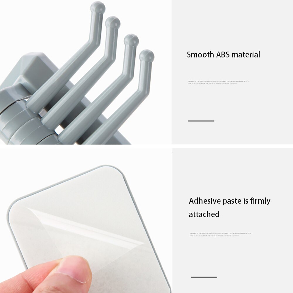 Multi-purpose paste rotary hook Seamless Adhesive Hook Wall Hooks Hanger Bathroom wall rack free punching without trace hook