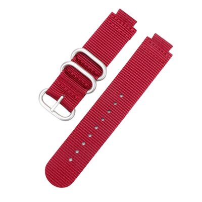 Correa para Garmin Forerunner 235, correa de nailon para Garmin Forerunner 220/230/235/620/630/735XT/235Lite, accesorio: red silver buckle