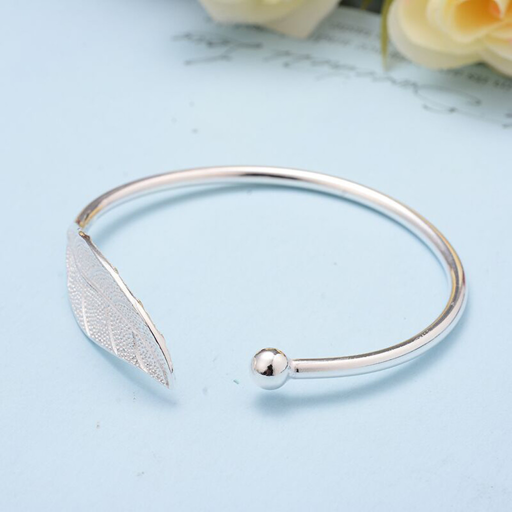 Pickyz Mode Armbanden Bladeren Sieraden Zilveren Kleur Womens Charm Armband Voor Manchet Armbanden