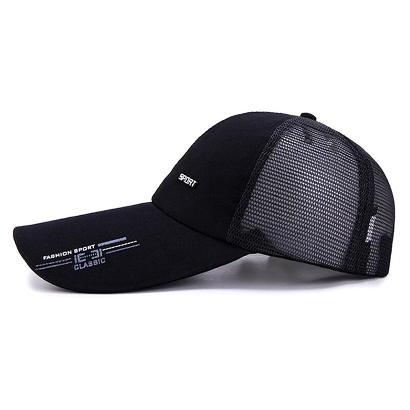Zomer mesh ademende baseballpet voor heren verstelbare effen zonnehoed voor dames unisex sport snapback pet met klep