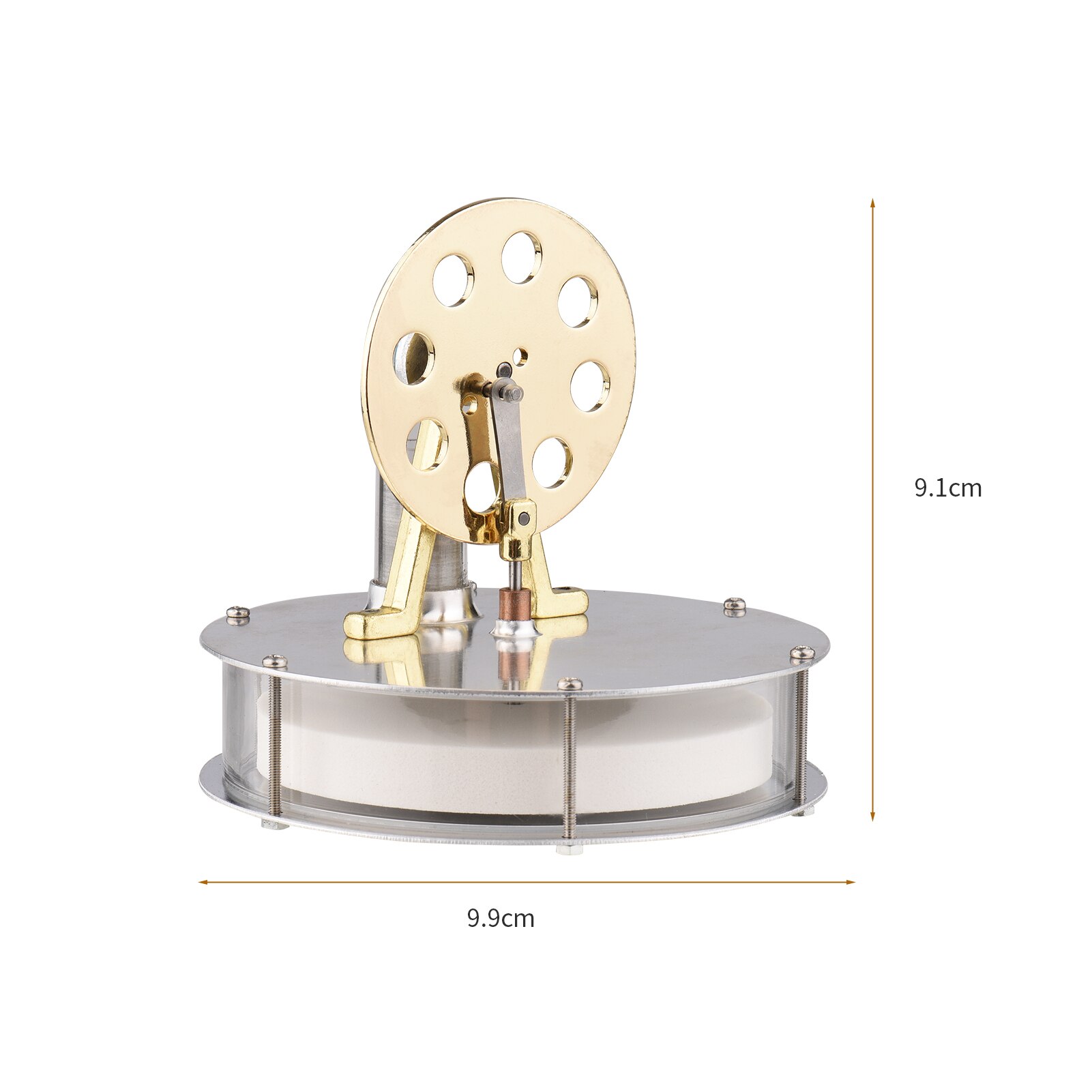 Low Temperature Stirling Engine Assembled Electricity Generator Heat Experiment Physical Generator Model with Flywheel: Type 3