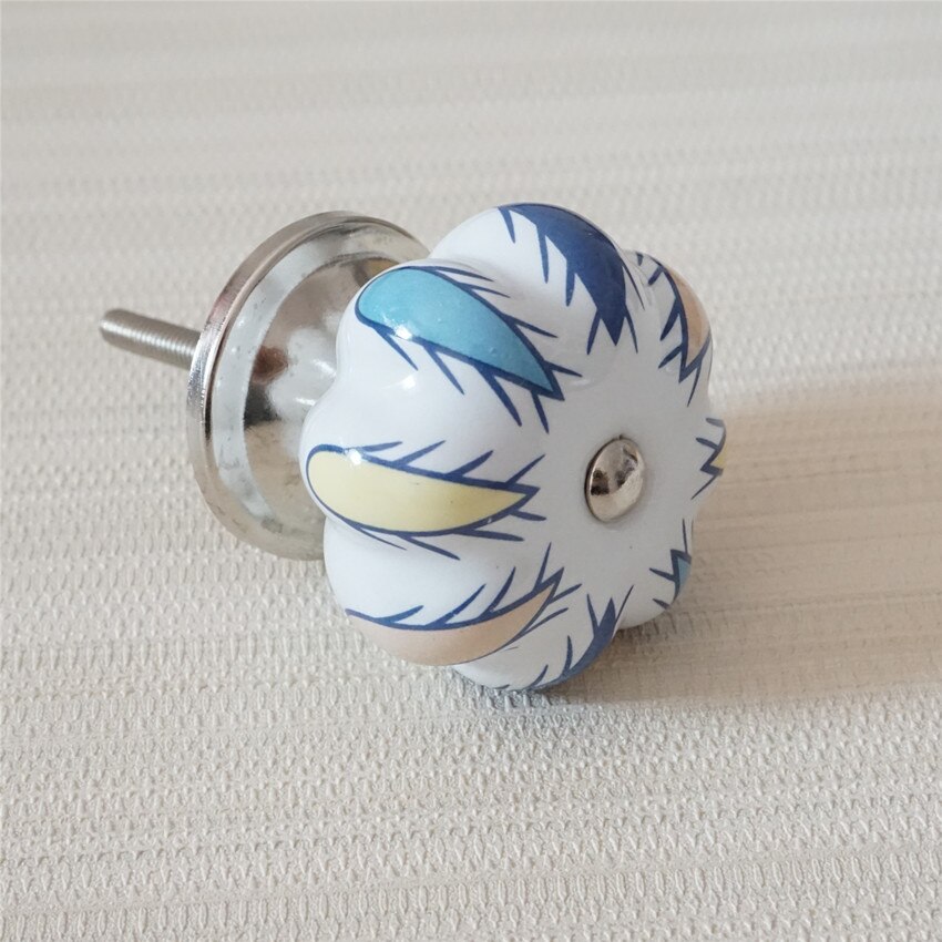 Bouton de poignée de porte de meubles bleu | Commode, boutons en céramique uniques, tire bouton de tiroir coloré armoire de cuisine, tire boutons de placard: A