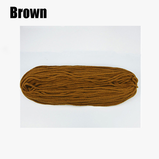 5mm*100 yards färgglad vit bomullssnöre naturlig beige tvinnad sladd rep hantverk makramesnöre gör-det-själv hemdekorationsmaterial: Brun