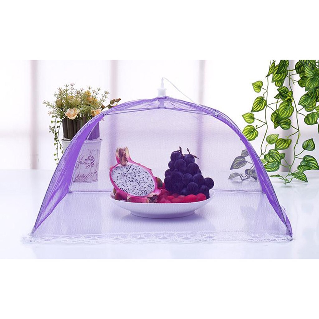Screen Food Cover Tent for Parties Picnics, BBQs, Camping, Outdoor, Reusable and Collapsible: Purple