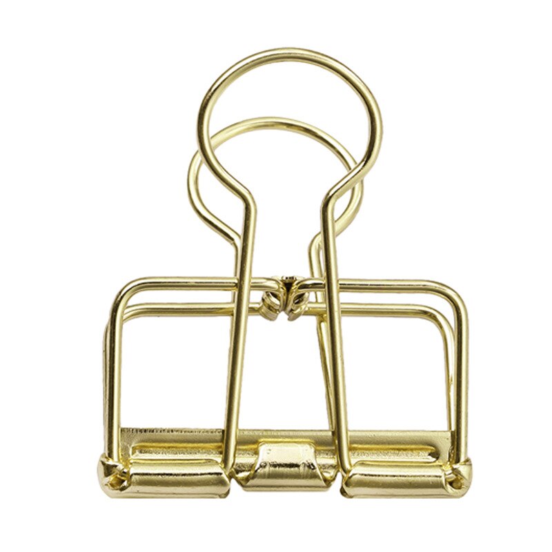 Dailylike 1PC Colorful Binder Clip Creasing Edges Metal Clip File Clips for School Office Medium Paper Clip Bookbinding Tool: H