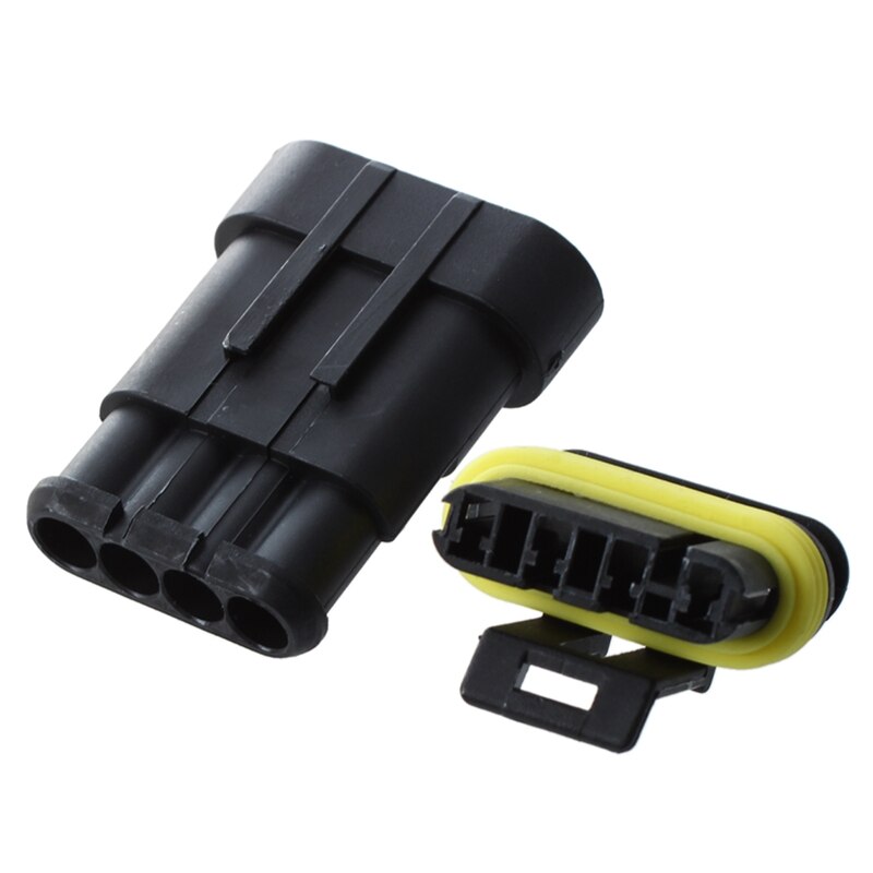 5 Kit 4 Pin Way Waterproof Electrical Wire Connector Plug