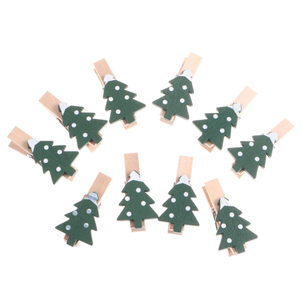 30Pcs Cartton Christmas Santa Claus Wood Clips Mini Wooden Clothes Photo Paper Peg Pin Clothespin Craft Clips