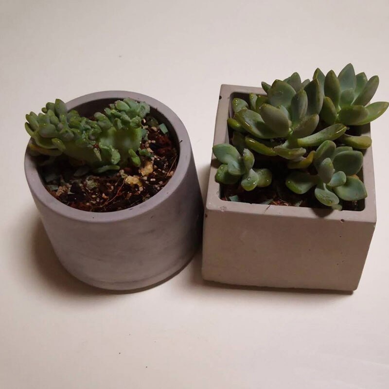 Concrete Molds for Garden ，Square Round Cement Pot Molds Succlent Plant Pot Mould