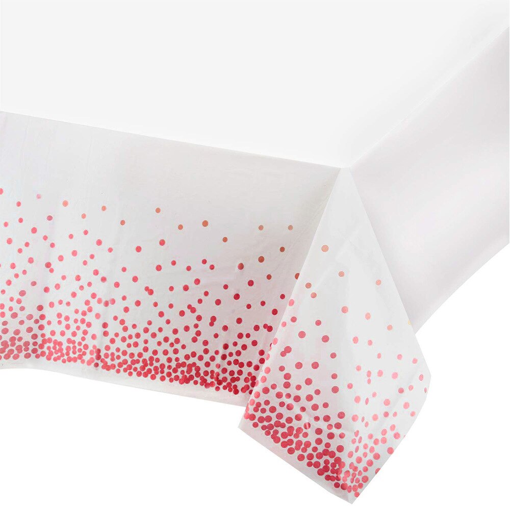 Wegwerp Gold Dot Gilded Tafelkleed Rose Goud Plastic Tafelkleed Kids Verjaardagsfeestje Decoratie Bruiloft Baby Shower: PINK