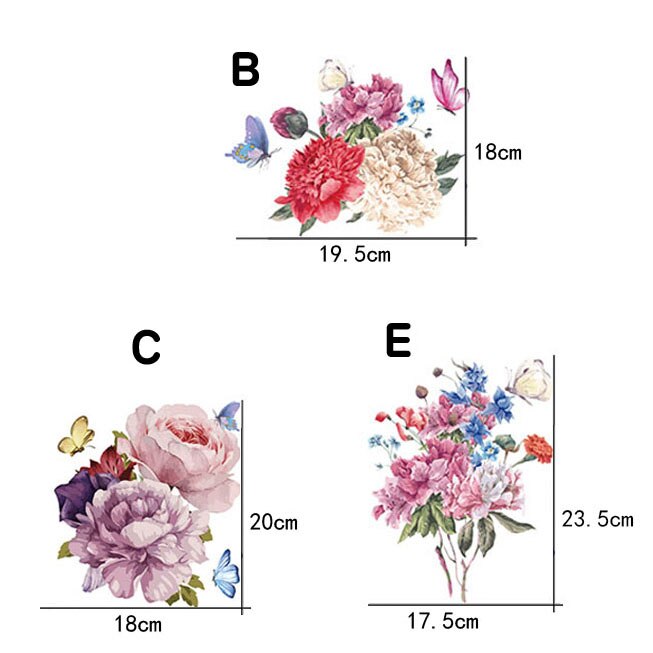 Klassisk blomst badeværelse toilet mærkat boligindretning garderobe køkkenskab blomst mærkat toilet stue vægklistermærke: Fvt