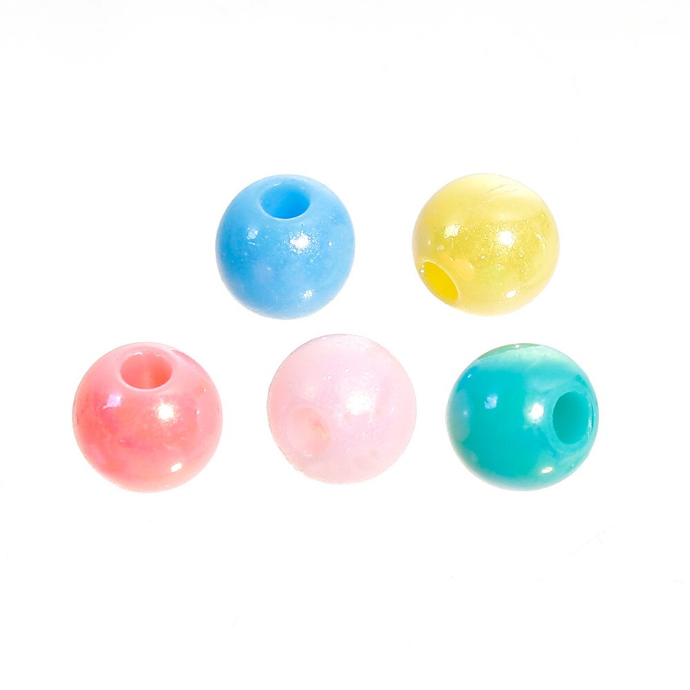 DoreenBeads Acryl Kralen Ronde Willekeurig Opaque DIY Sieraden Onderdelen Kralen Ongeveer 6mm (2/8 ") Dia, hole: Ca. 1.9mm, 200 stks