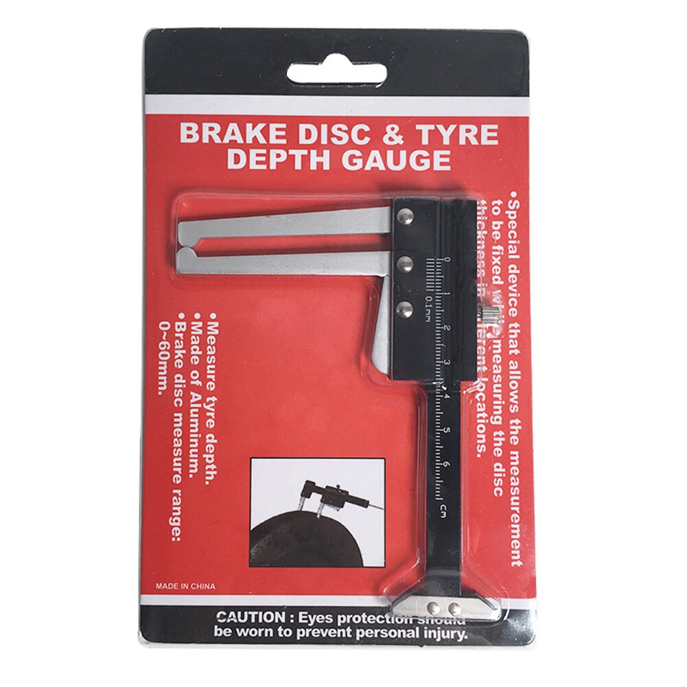 Brake Disc Thickness Measuring Vernier Caliper Car Tyre Plate Wear Depth Gauge Ruler Practical Test Hand Tool