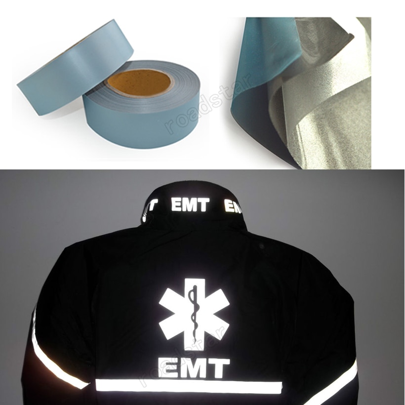 Høj synlighed sikkerhed varmeoverførsel vinyl film diy sølv reflekterende jern på stof tøj tape