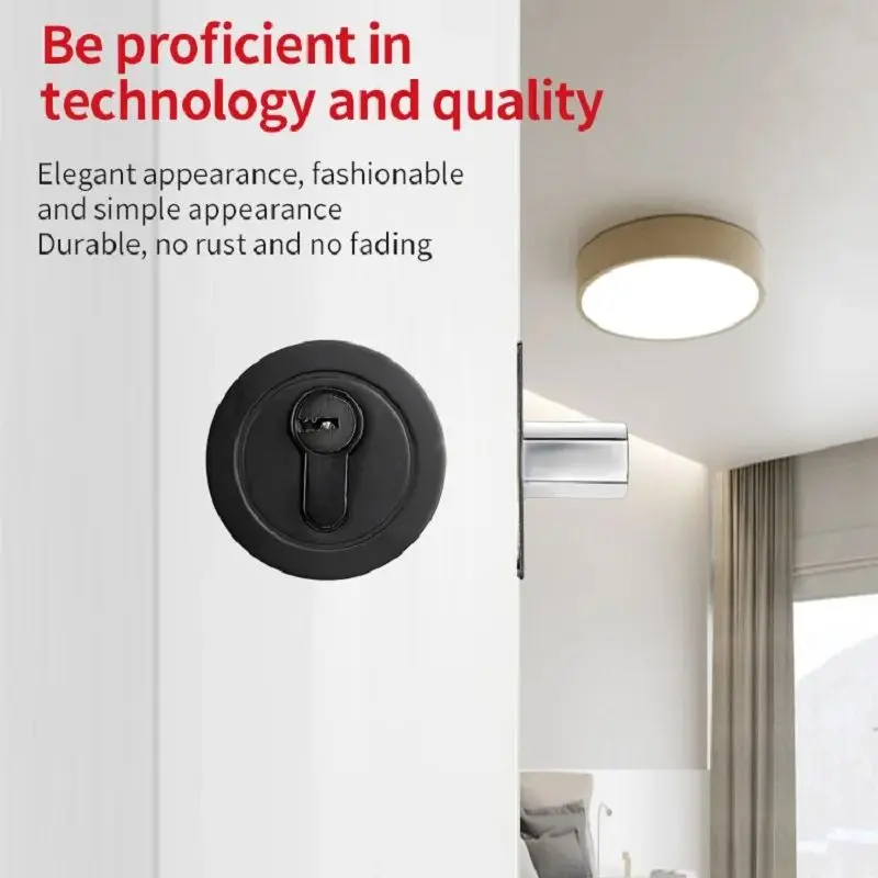 Invisible Door Lock With Key Indoor Bedroom Household Door Bolt Round Lock Wooden/Iron Door Universal Anti-theft Safety Locks