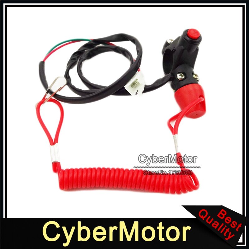 Off Tether Safety Stop Kill Switch Push Button For 2 Stroke Mini Moto Dirt ATV Quad 4 Wheeler Minimoto Pocket Bike
