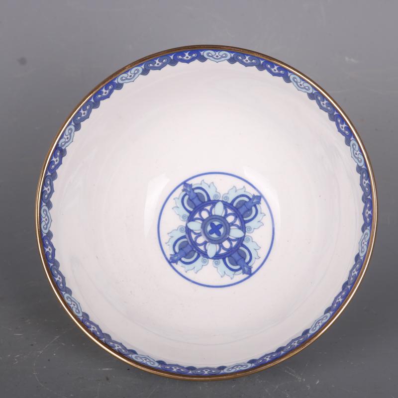 Qing Dynasty Qianlong Blue And White Bowl Antique Enamel Crafts Porcelain Antique Home Furnishings Collection