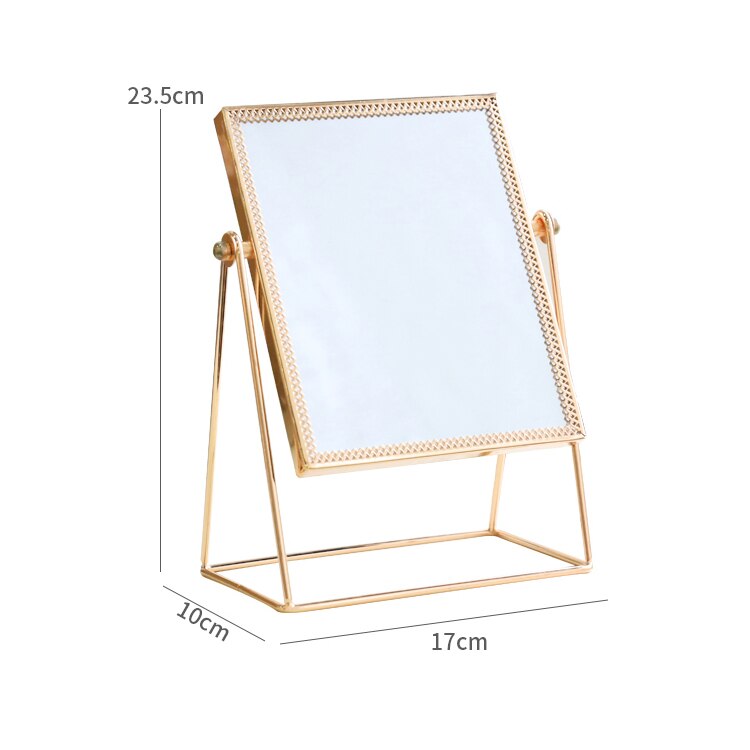 Metal guld rektangel make-up spejl gyldent makeup makeup spejl dekorative spejle perfekt til toiletbord - champagne guld: Default Title