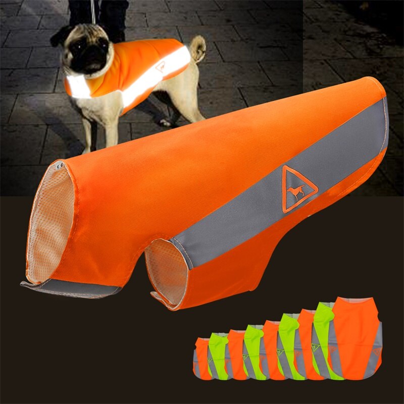 Dog Vest Reflective Clothes Night High Visibility Dog Safety Vests Lightweight Breathable Pet Outdoor Hiking Walking Jacket Coat