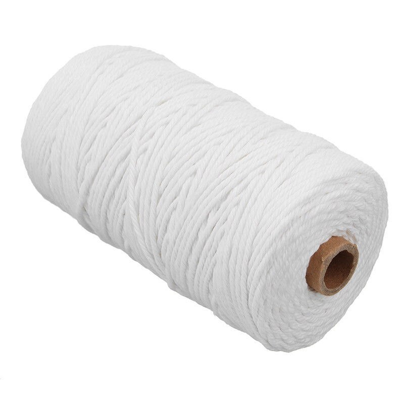 3mm*200m Natural Cotton Yarn DIY Textile Thread Handmade Wall Hanging Tapestry Dream Catcher Decoration: White