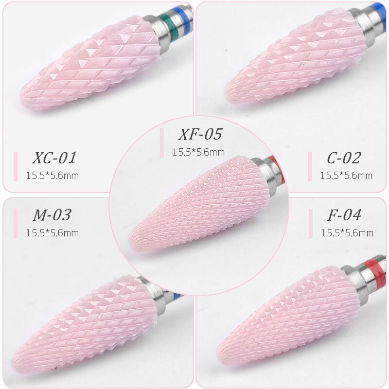 3/32 "Roze Keramische Nail Boor Elektrische Rotary Nail File Nail Art Tool Nail Cleaner Salon Bits Manicure Machine accessoires