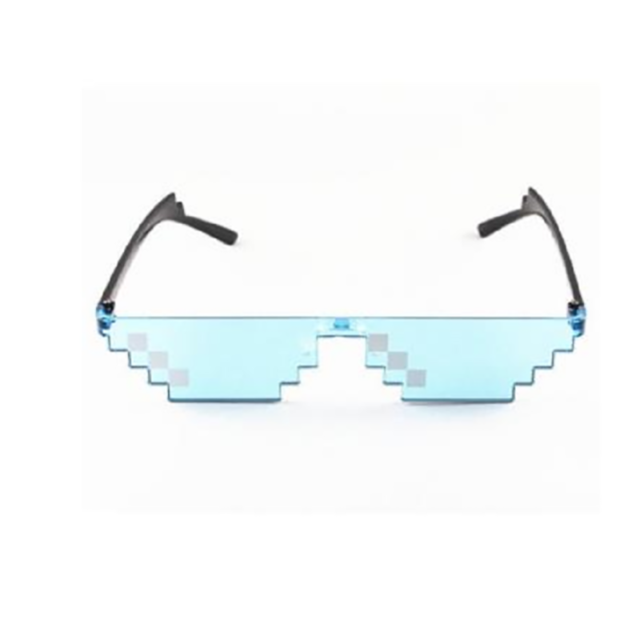 Lunettes de soleil en mosaïque pour hommes et femmes, 8 Bit, style Thug Life, pixelisées, de , de fête, accessoires Photo, , jouet: Blue / 1