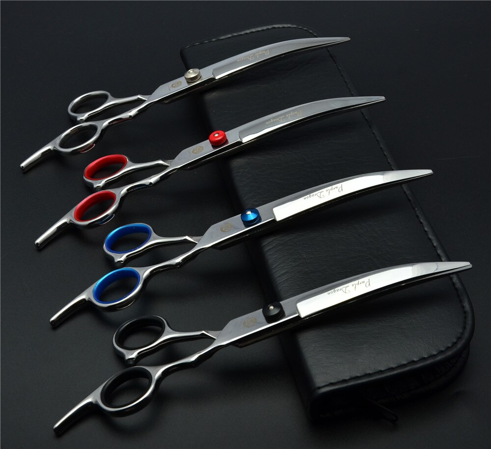 Tijeras de peluquería para Mascotas, cortauñas de corte curvo de dragón púrpura de 6 pulgadas y 17,5 cm, Z4001