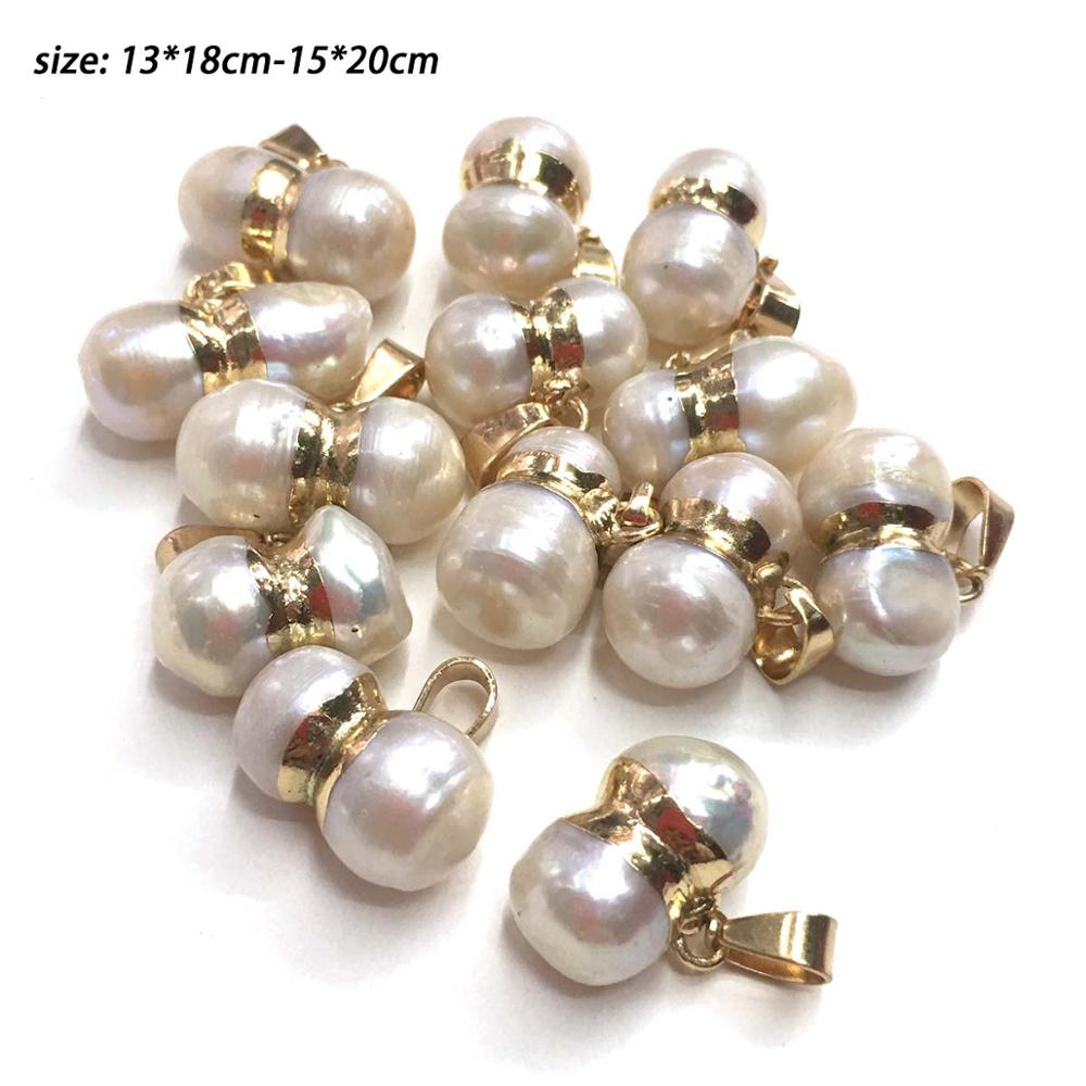 Natural Freshwater Pearl Pendants Charms Connector Pendants for Jewelry Making DIY Accessories Fit Necklaces Bracelet Earrings