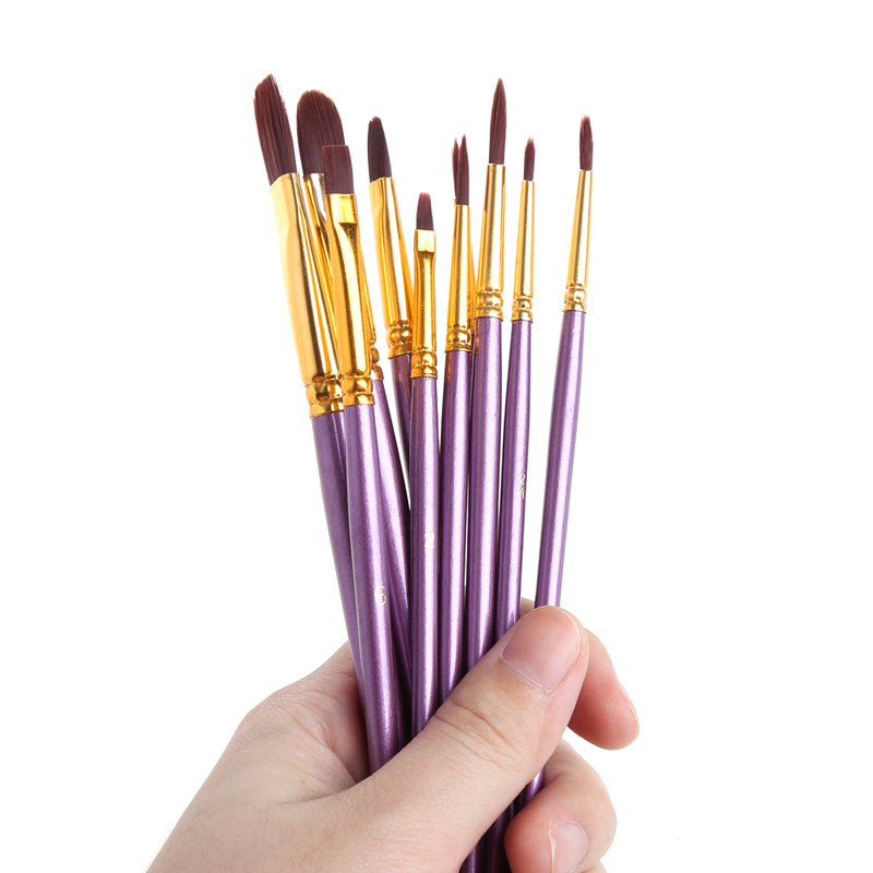 12 Stück verschiedene Form Nylon Haar Aquarell Künstler Pinsel Set für Acryl Zei